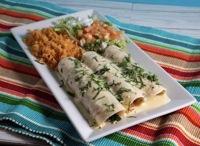Lunch Popeye Enchiladas.
